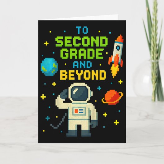 2nd Grade And Beyond Astronaut Space Boys Gamer Fi Kaart (Voorkant)