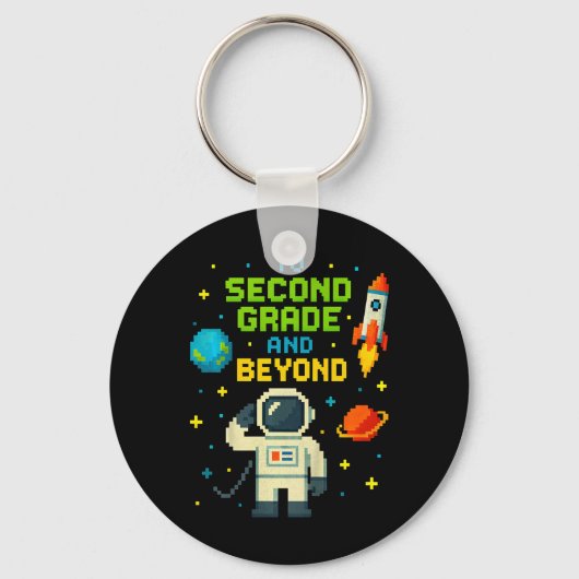 2nd Grade And Beyond Astronaut Space Boys Gamer Fi Sleutelhanger (Voorkant)