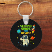 2nd Grade And Beyond Astronaut Space Boys Gamer Fi Sleutelhanger (Voorkant)
