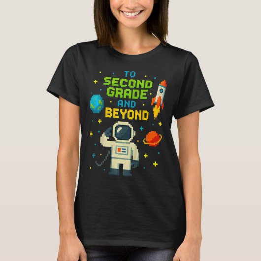 2nd Grade And Beyond Astronaut Space Boys Gamer Fi T-shirt (Voorkant)