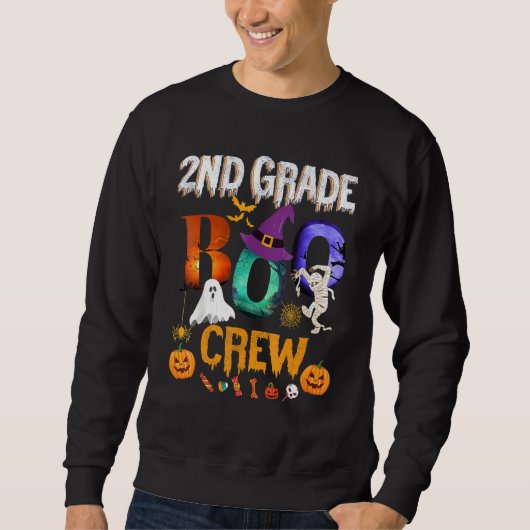 2nd Grade Boo Crew Teacher Student  Halloween Cost Trui (Voorkant)