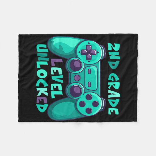 2nd Grade Boys Gamer Level Ck To School First Day  Fleece Deken (Voorkant (Horizontaal))