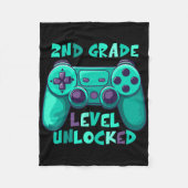 2nd Grade Boys Gamer Level Ck To School First Day Fleece Deken (Voorkant)