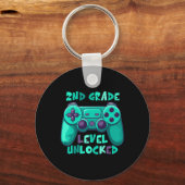 2nd Grade Boys Gamer Level Ck To School First Day  Sleutelhanger (Voorkant)
