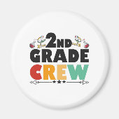 2ND Grade Crew Funny Back To School Student Gift Magneet (Voorkant)