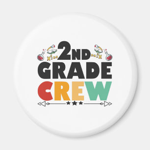 2ND Grade Crew Funny Back To School Student Gift Magneet