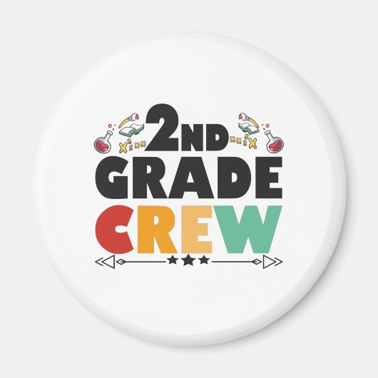 2ND Grade Crew Funny Back To School Student Gift Magneet (Voorkant)