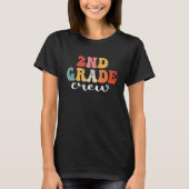 2nd Grade Crew Retro Groovy Men Women First Day Of T-shirt (Voorkant)
