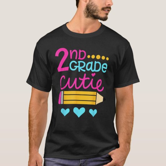 2nd Grade Cutie First Day of School Back to School T-shirt (Voorkant)