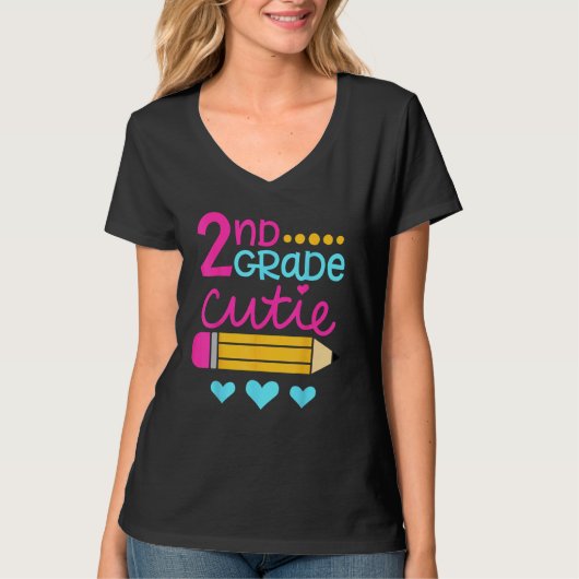 2nd Grade Cutie First Day of School Back to School T-shirt (Voorkant)