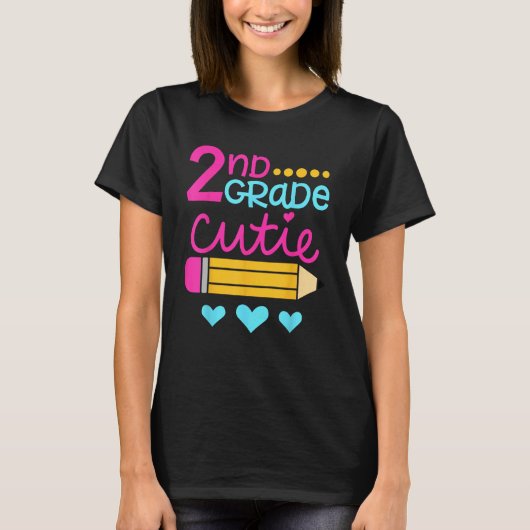 2nd Grade Cutie First Day of School Back to School T-shirt (Voorkant)