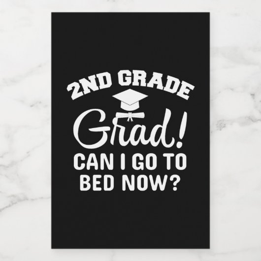 2nd Grade Graduation Shirt Second School Graduatio Wijn Etiket (Enkel label)