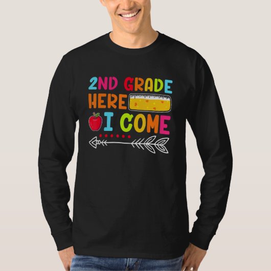 2nd Grade Here I Come Happy First Day Of School 2 T-shirt (Voorkant)