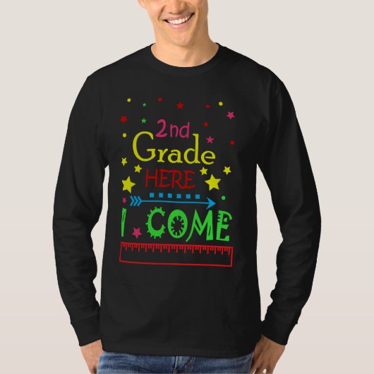 2nd grade here i come t-shirt (Voorkant)