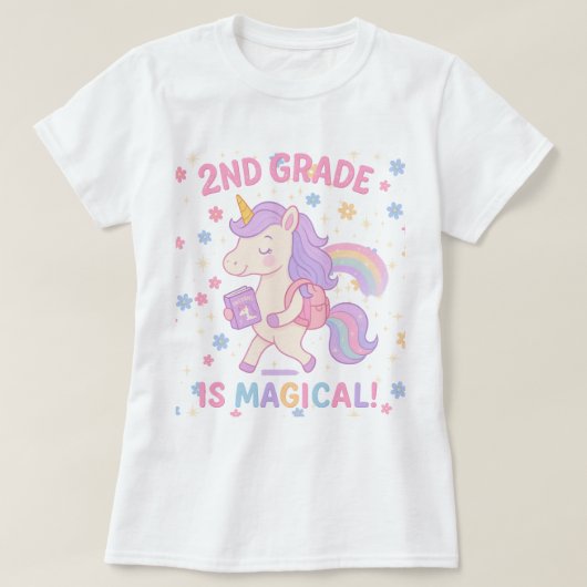 2nd Grade is Magical Unicorn Back School Teacher T-shirt (Design voorkant)