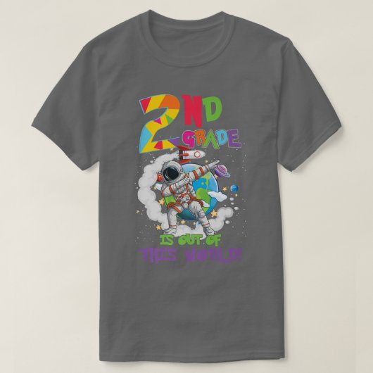 2nd Grade Is Out Of This World Space Rocket Astron T-shirt (Design voorkant)