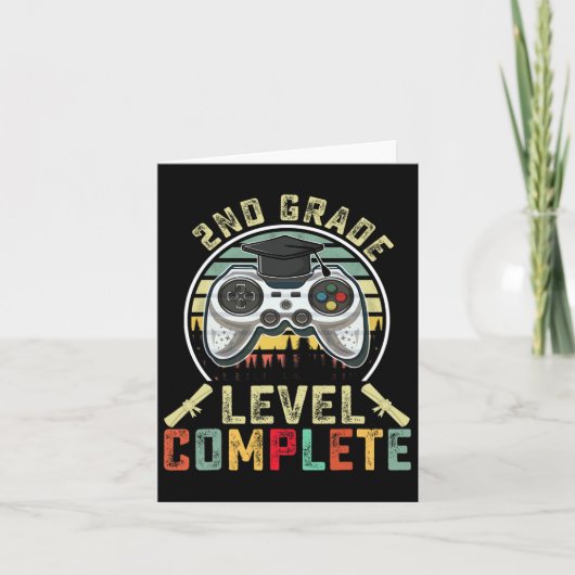 2nd Grade Level Complete Gamer 2nd Grade Graduatio Kaart (Voorkant)