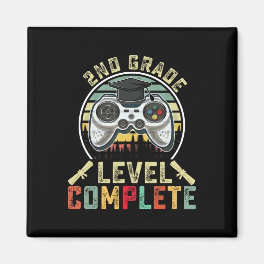 2nd Grade Level Complete Gamer 2nd Grade Graduatio Magneet (Voorkant)