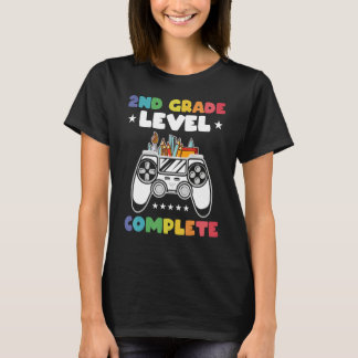 2nd Grade Level Complete Kids Gamer Game Controlle T-shirt
