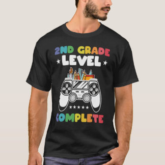 2nd Grade Level Complete Kids Gamer Game Controlle T-shirt