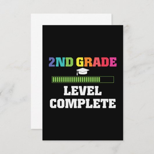 2ND Grade Level Complete Video Gamer Graduate Gift Bedankkaart (Voorkant / Achterkant)