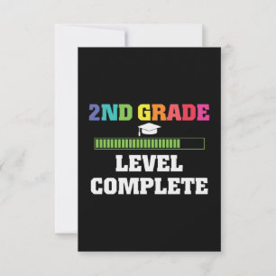 2ND Grade Level Complete Video Gamer Graduate Gift Bedankkaart