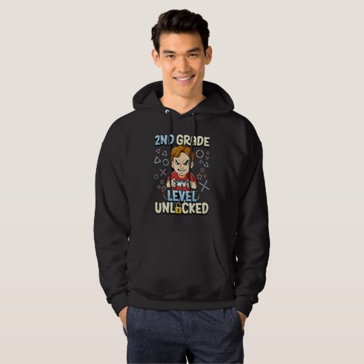 2nd Grade Level Unlocked 4 Hoodie (Voorkant volledig)