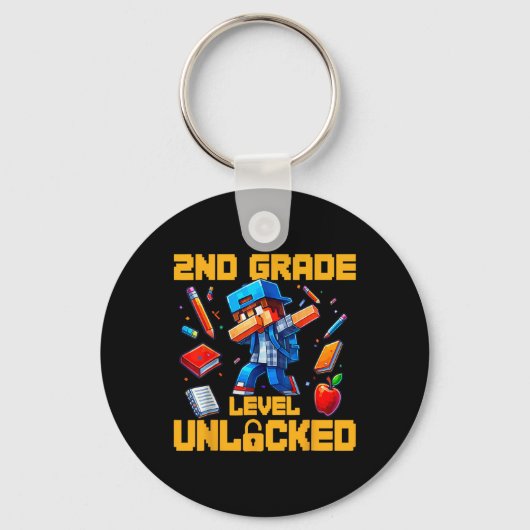 2nd Grade Level Unlocked Dabbing Boys Gamer Ck To Sleutelhanger (Voorkant)