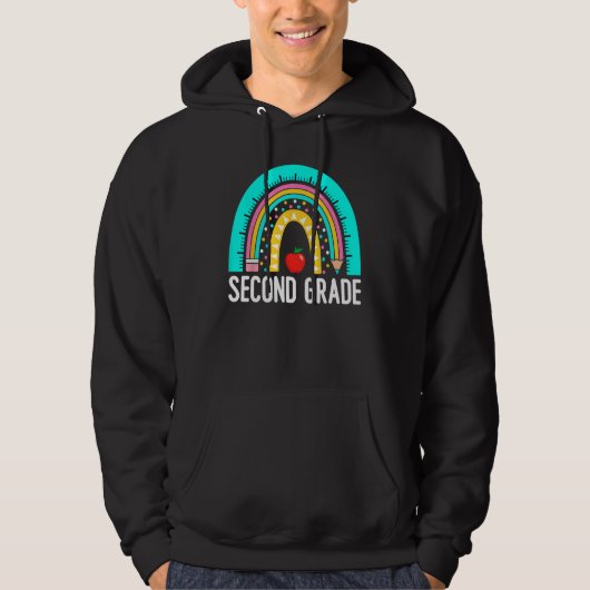 2nd Grade Rainbow Teacher Team Second Grade Squad Hoodie (Voorkant)