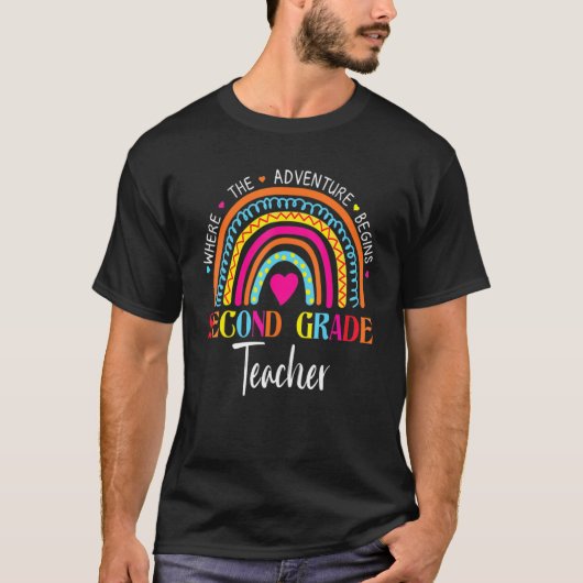 2nd Grade Rainbow Teacher Team Second Grade Squad T-shirt (Voorkant)