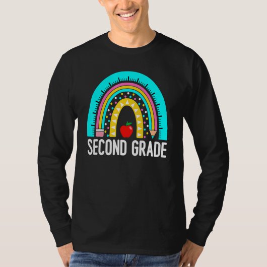 2nd Grade Rainbow Teacher Team Second Grade Squad T-shirt (Voorkant)