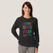 2nd Grade Rocks Student Teacher Rocking Third Grad T-shirt (Voorkant volledig)