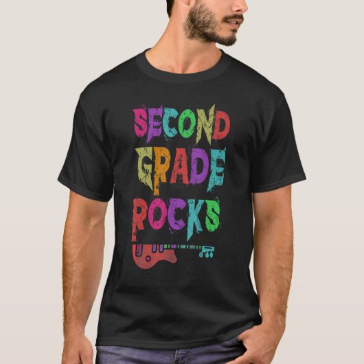 2nd Grade Rocks Student Teacher Rocking Third Grad T-shirt (Voorkant)