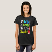 2nd Grade Rocks Teacher Student Happy Back To Scho T-shirt (Voorkant volledig)