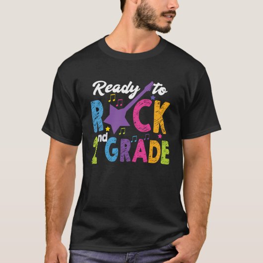 2nd Grade School Ready to Rock Second Back to Scho T-shirt (Voorkant)