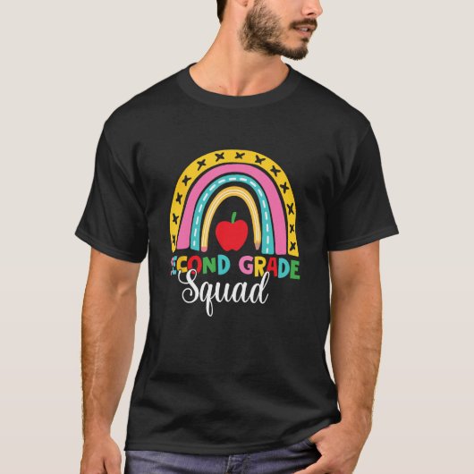 2nd Grade Squad Back To School Rainbow Teachers 1 T-shirt (Voorkant)