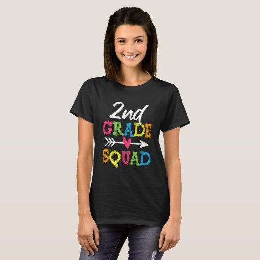 2nd Grade Squad Back To School Second Grade Teache T-shirt (Voorkant volledig)