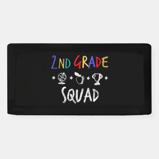 2nd Grade Squad - Back to School Teacher Gift Spandoek (Horizontaal)