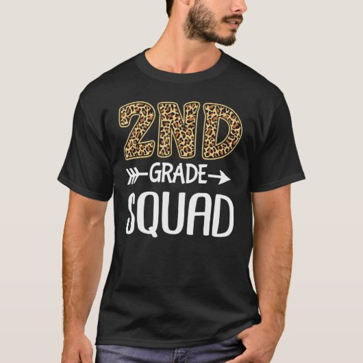 2nd Grade Squad Leopard Second Grade Teacher Stude T-shirt (Voorkant)