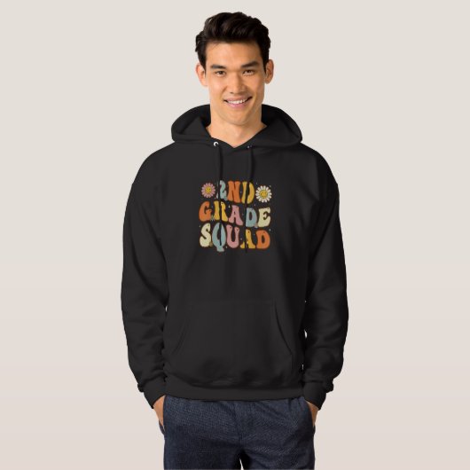 2nd Grade Squad Second Teacher Student Team Back T Hoodie (Voorkant volledig)
