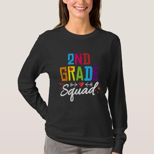 2nd Grade Squad Second Teacher Student Team Back T-shirt (Voorkant)
