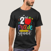 2nd Grade Squad Second Teacher Student Team Back T T-shirt (Voorkant)