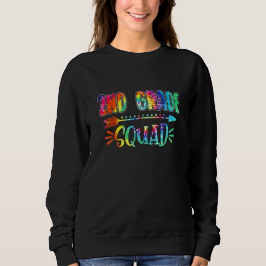 2nd Grade Squad Tie Dye Back To School Teacher Stu Trui (Voorkant)