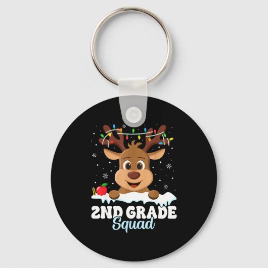 2nd Grade Teacher Christmas Second Grade Squad Rei Sleutelhanger (Voorkant)