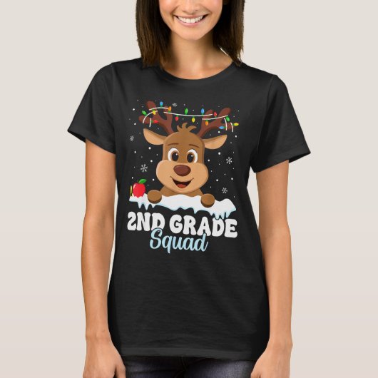 2nd Grade Teacher Christmas Second Grade Squad Rei T-shirt (Voorkant)