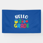 2nd Grade Teacher Hello 2nd Grade Spandoek (Horizontaal)