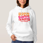2nd Grade Teacher Orange Red Ombre Text Design Hoodie (Voorkant)