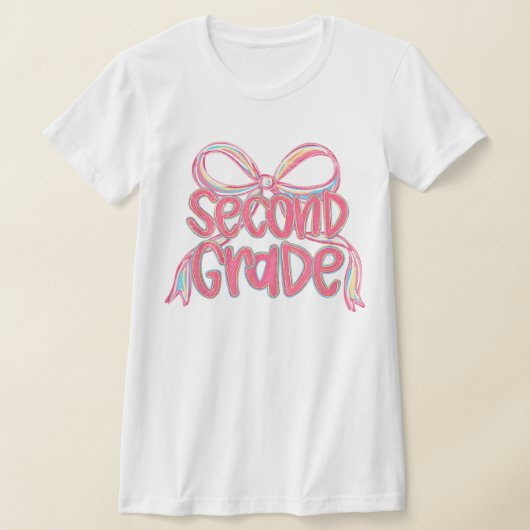 2nd Grade Teacher Pencil Coquette Bow T-shirt (Laagn)