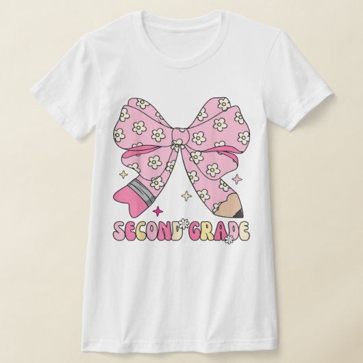 2nd Grade Teacher Pencil Coquette Bow T-shirt (Laagn)