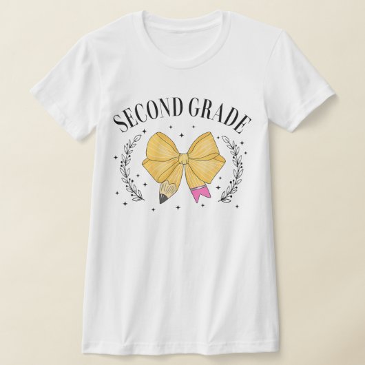 2nd Grade Teacher Pencil Coquette Bow T-shirt (Laagn)